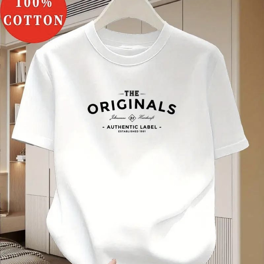 The Originals Baskılı Pamuk Penye Yuvarlak Yaka Tişört | Beyaz